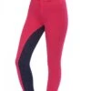 Saxon Child's Warm Up Cotton Euro Seat Jodhpurs II (Berry/Navy Swirl Print)