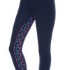 Saxon Warm Up Cotton Euro Seat Jodhpurs II (Navy/Navy Spot Print)