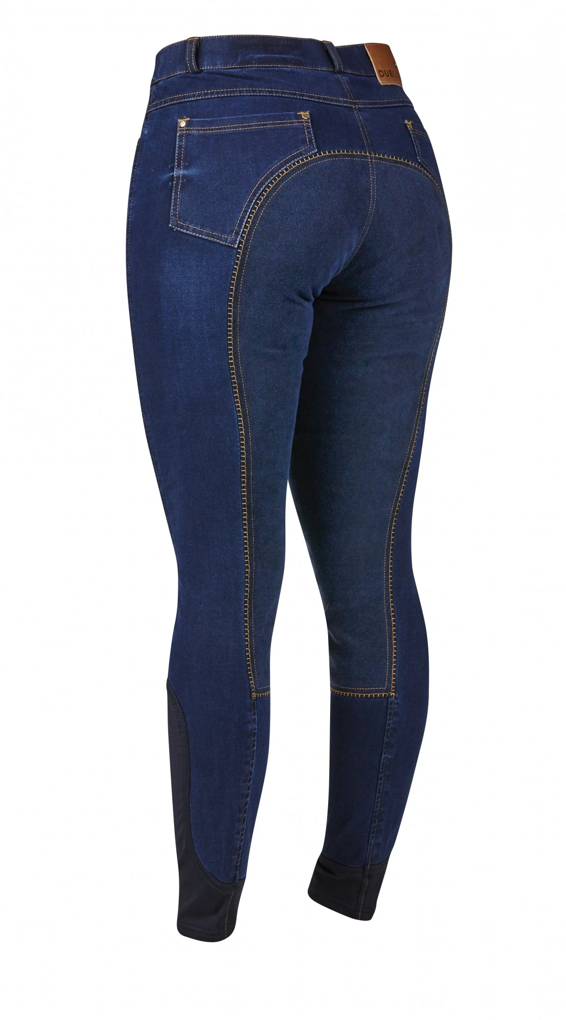 Dublin Ladies Shona Full Suede Seat Denim Breeches (Blue Denim/Navy) - Image 2