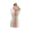 HyFASHION Ladies Supersoft Tartan Scarf (Coral/Grey/Cream)