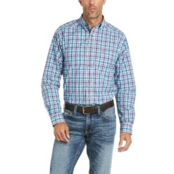 Ariat Men's Pro Hawken Fitted Long Sleeve Shirt (Blue Depths)