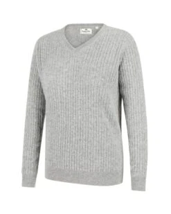 Hoggs Of Fife Ladies Lauder Cable Pullover (Grey)