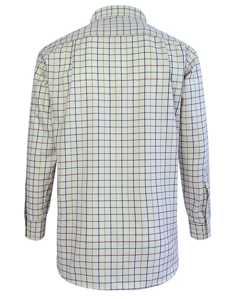 Hoggs Of Fife Men's Ambassador Premier Tattersall Shirt (Ivory/Navy) - Image 2