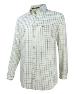 Hoggs Of Fife Men's Balmoral Luxury Tattersall Shirt (Green/Brown)
