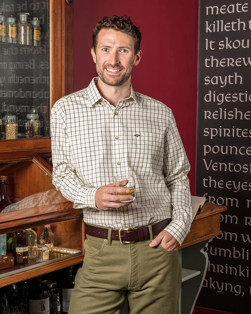 Hoggs Of Fife Men's Balmoral Luxury Tattersall Shirt (Navy/Wine) - Image 3