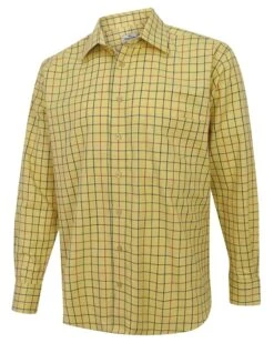 Hoggs Of Fife Men's Governor Premier Tattersall Shirt (Gold Check)