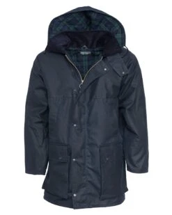 Hoggs Of Fife Men's Padded Wax Jacket (Navy)