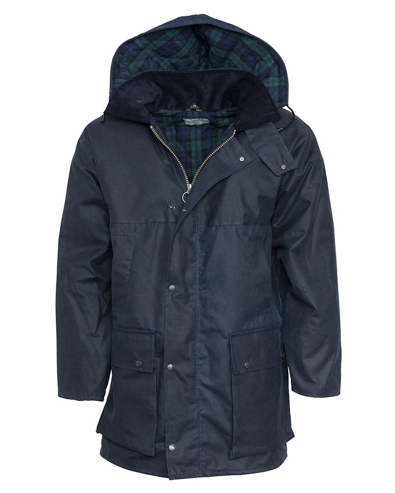 Hoggs Of Fife Men's Padded Wax Jacket (Navy)