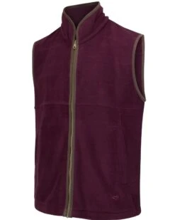 Hoggs Of Fife Men's Stenton Technical Fleece Gilet (Merlot)