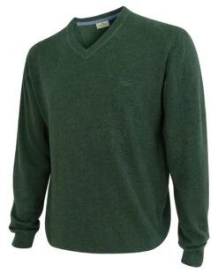 Hoggs Of Fife Men's Stirling Cotton Pullover (Green)