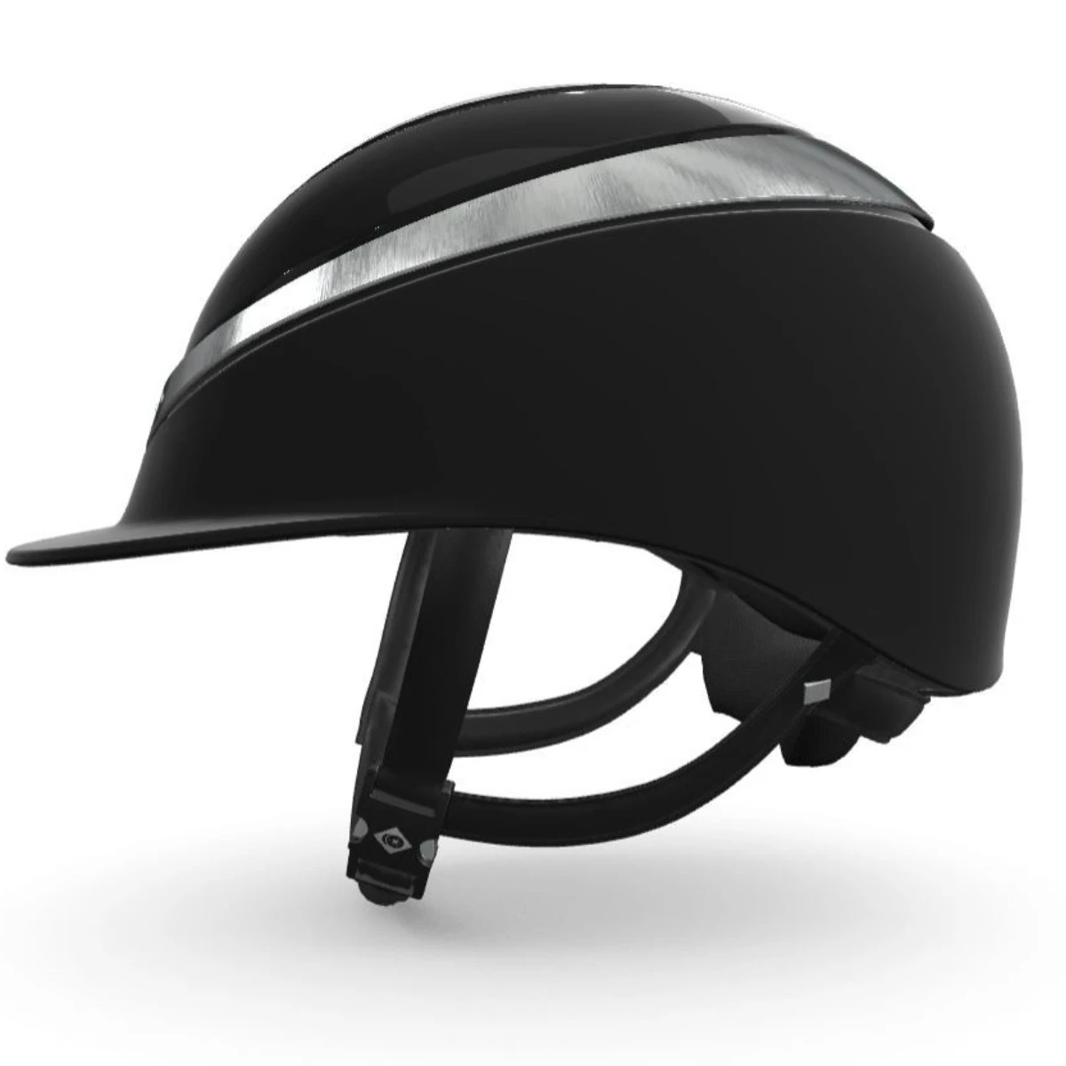 Charles Owen Halo CX Riding Hat (Black Gloss/Stellar Crystal Platinum Ring/Black Matt) - Image 3