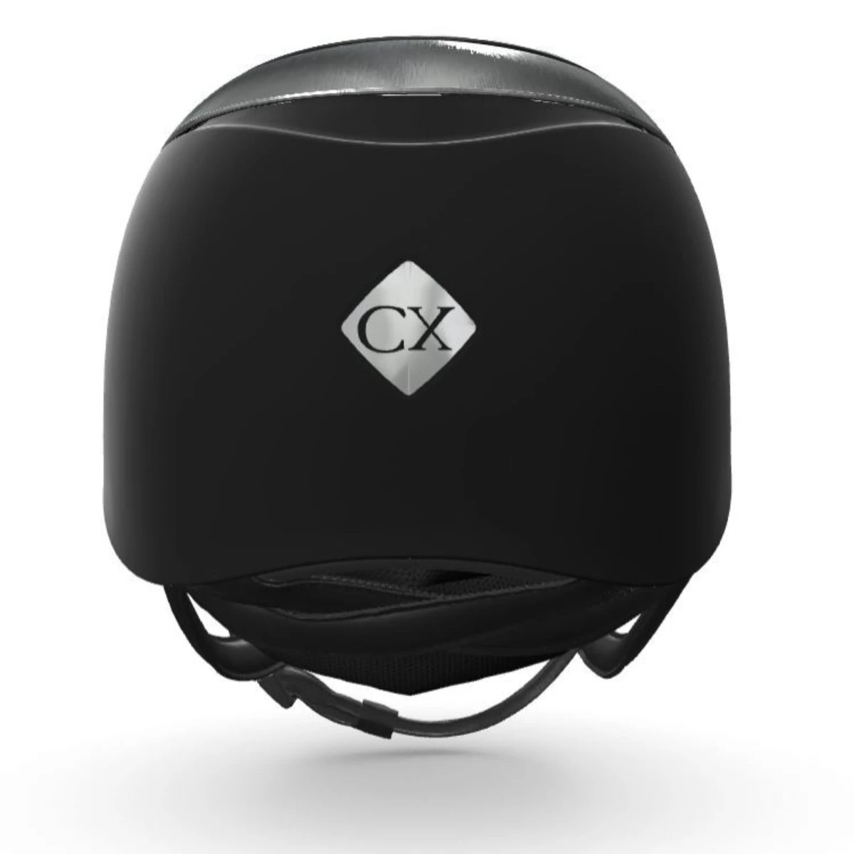 Charles Owen Halo CX Riding Hat (Black Gloss/Stellar Crystal Platinum Ring/Black Matt) - Image 4