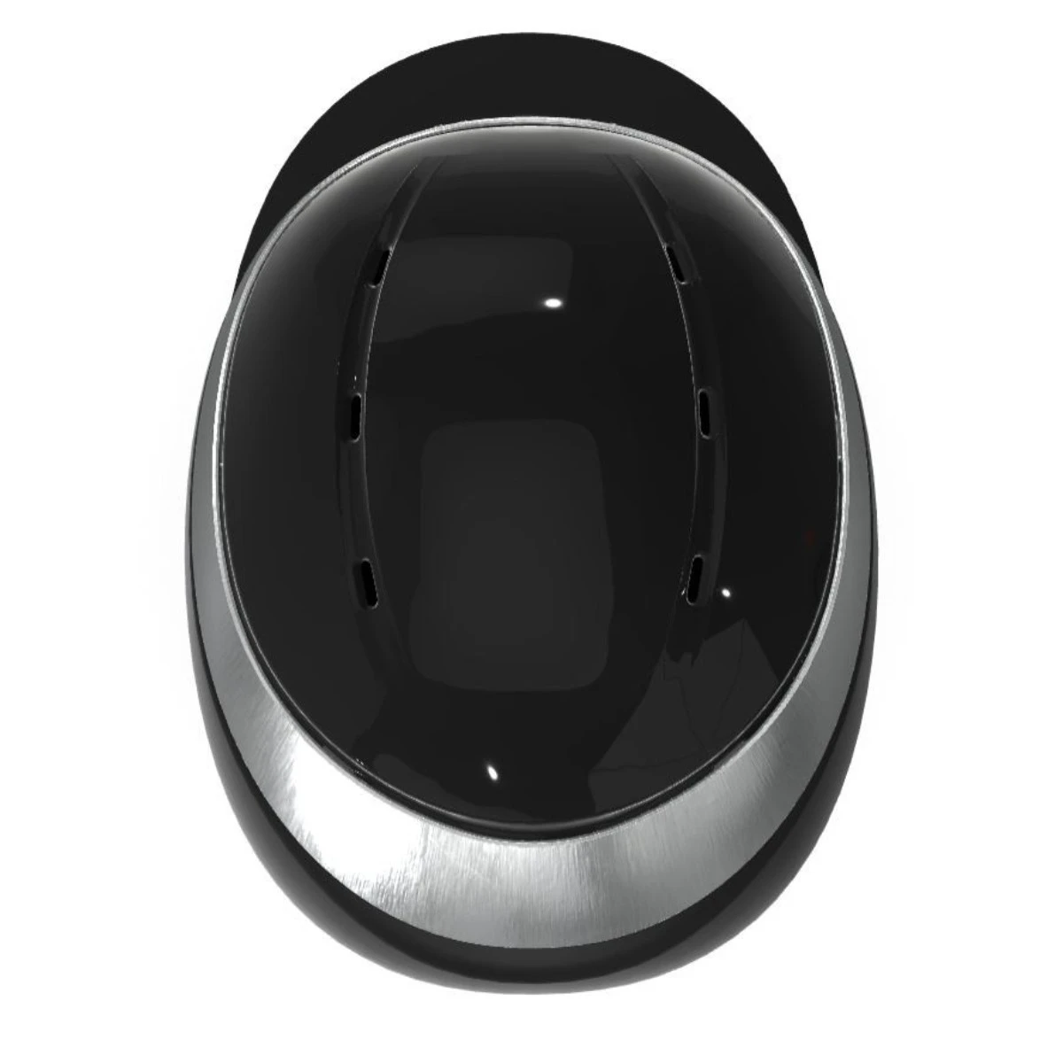 Charles Owen Halo CX Riding Hat (Black Gloss/Stellar Crystal Platinum Ring/Black Matt) - Image 5