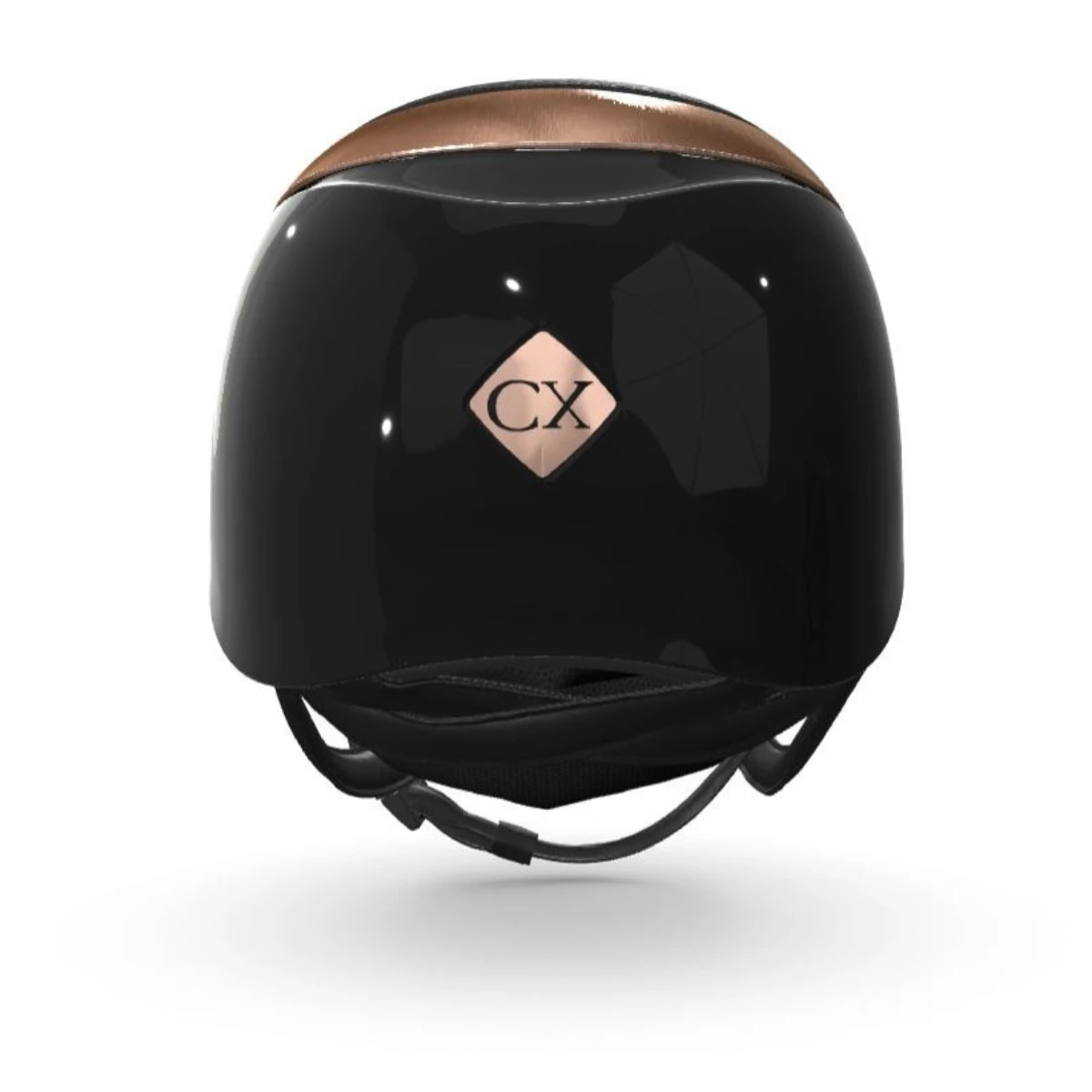 Charles Owen Halo CX Riding Hat (Crystal Top/Rose Gold Ring/Black Gloss) - Image 4