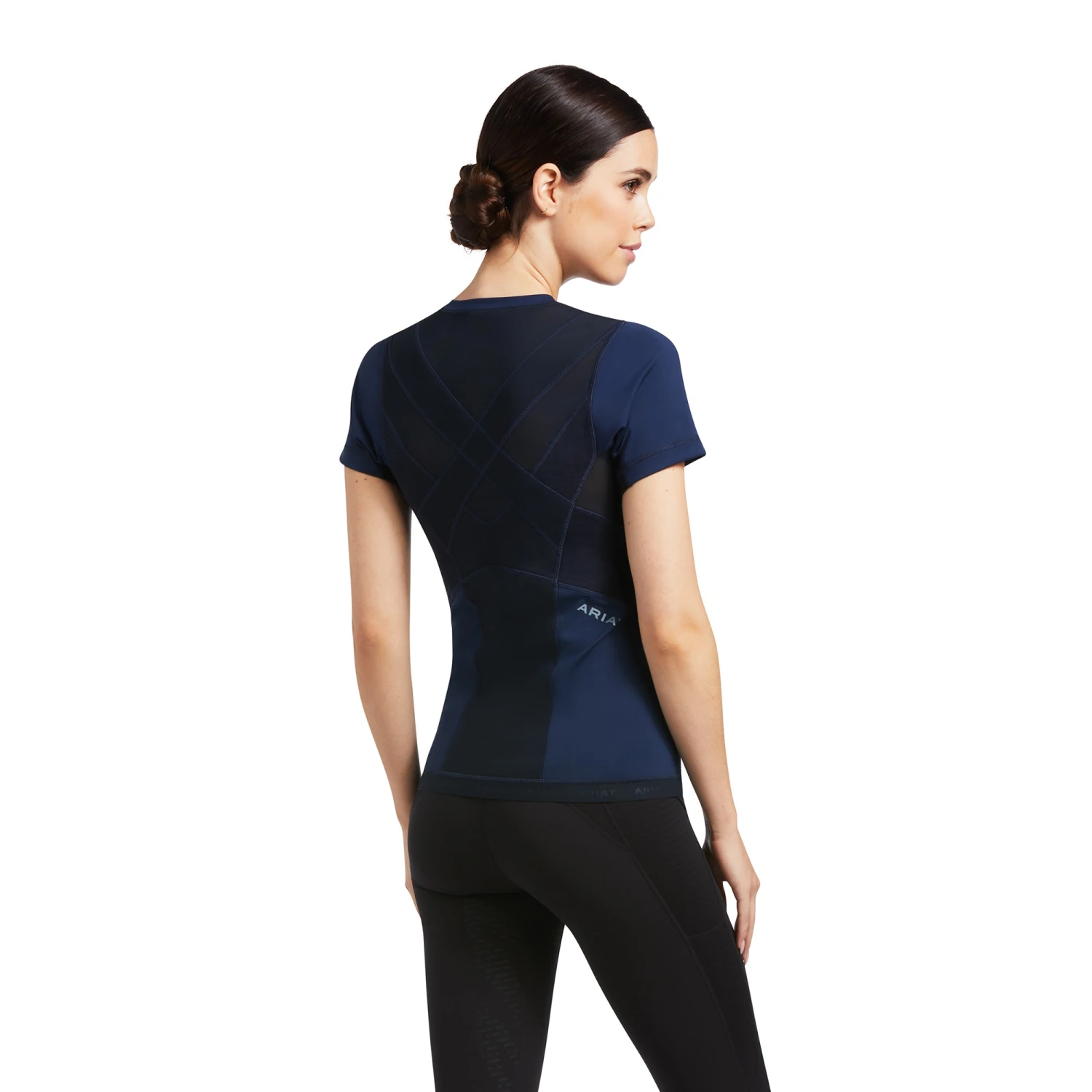 Ariat Women's Ascent Crew Short Sleeve Baselayer (Navy) - Image 3