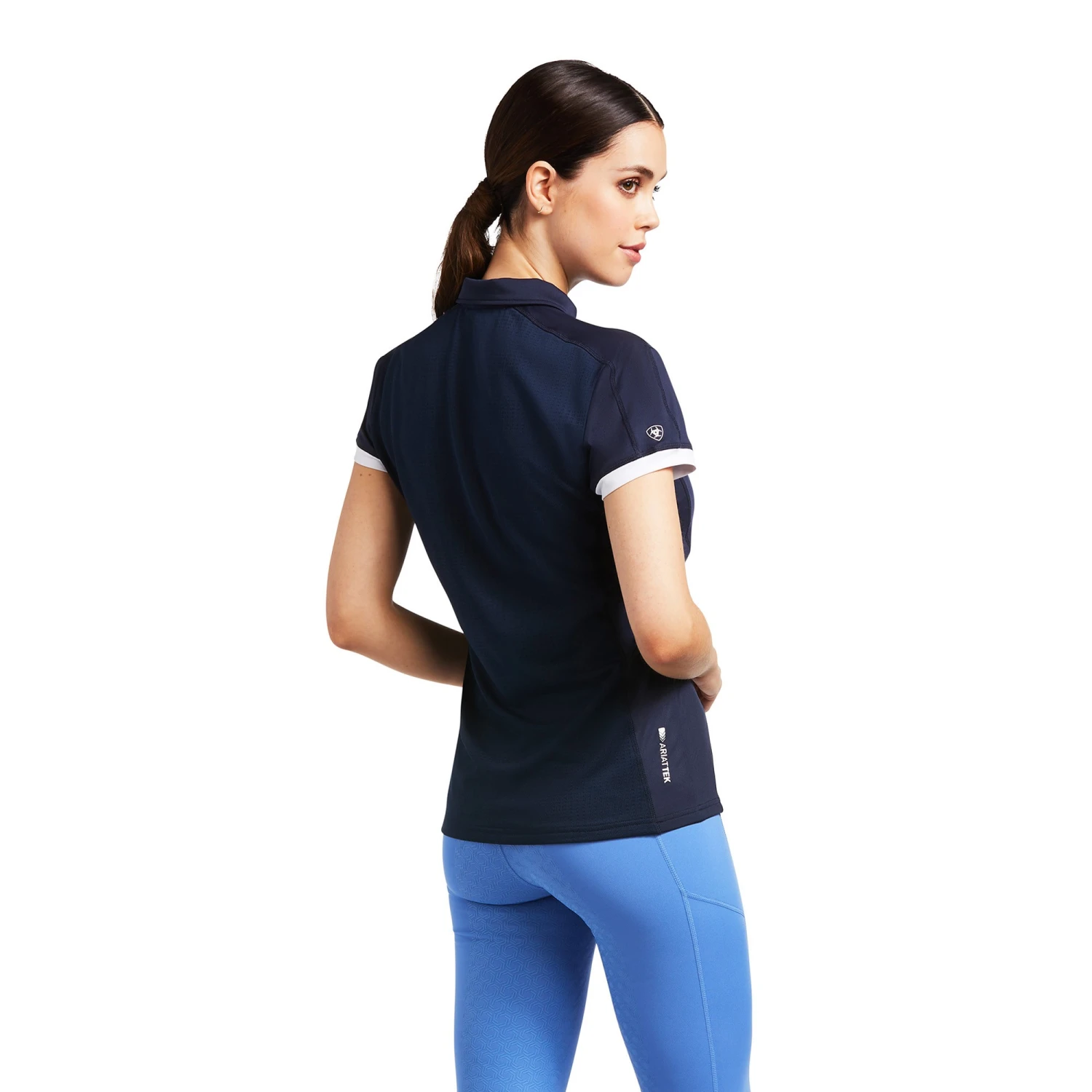 Ariat Women's Bandera 1/4 Zip Short Sleeve Polo (Navy) - Image 2