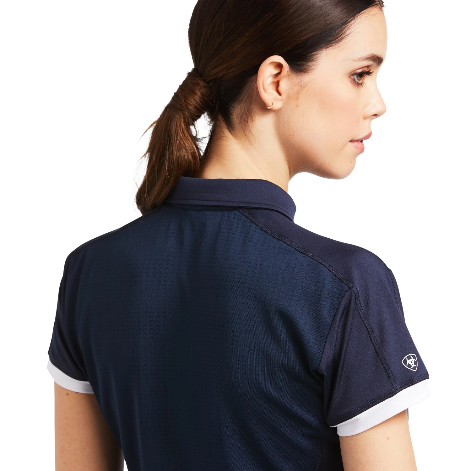 Ariat Women's Bandera 1/4 Zip Short Sleeve Polo (Navy) - Image 3