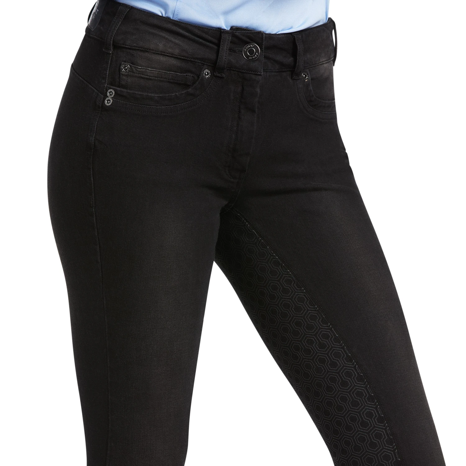 Ariat Women's Halo B Denim Full Seat Breeches (Black Rinse) - Image 4