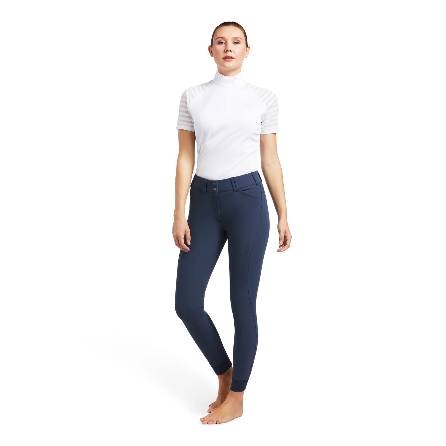 Ariat Women's Tri Factor Grip Knee Patch Breeches (Blue Nights) - Image 3