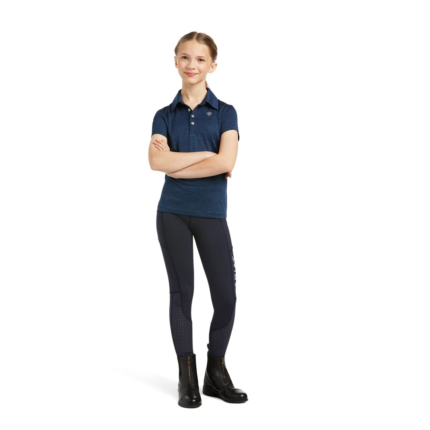 Ariat Youth's Laguna Short Sleeve Polo (Navy) - Image 3