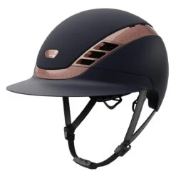 Abus X Pikeur AirLuxe Supreme Lady Visor Riding Hat (Midnight Blue/Rose Gold) - Pre Order