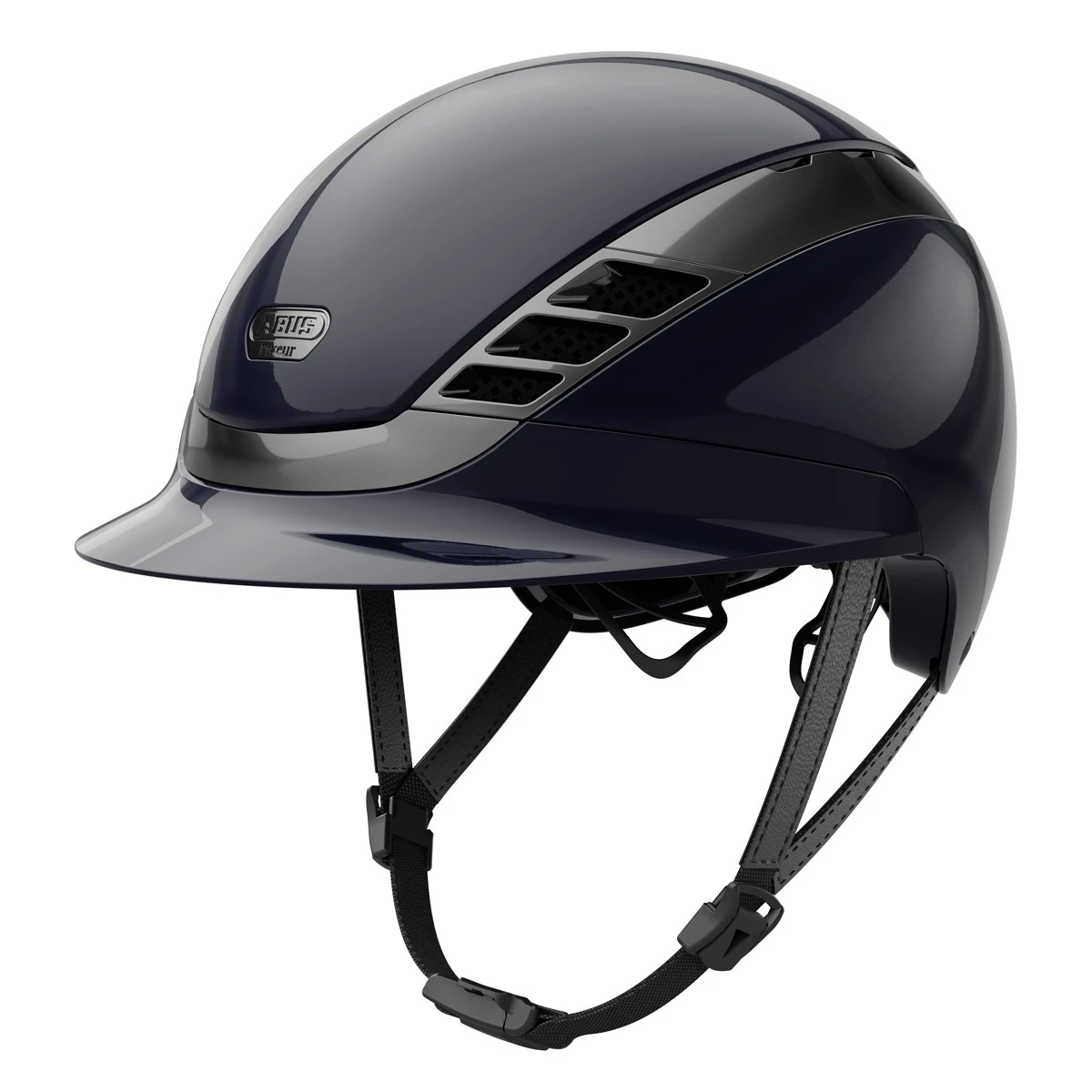 Abus X Pikeur AirLuxe Chrome Riding Hat (Shiny Midnight Blue)
