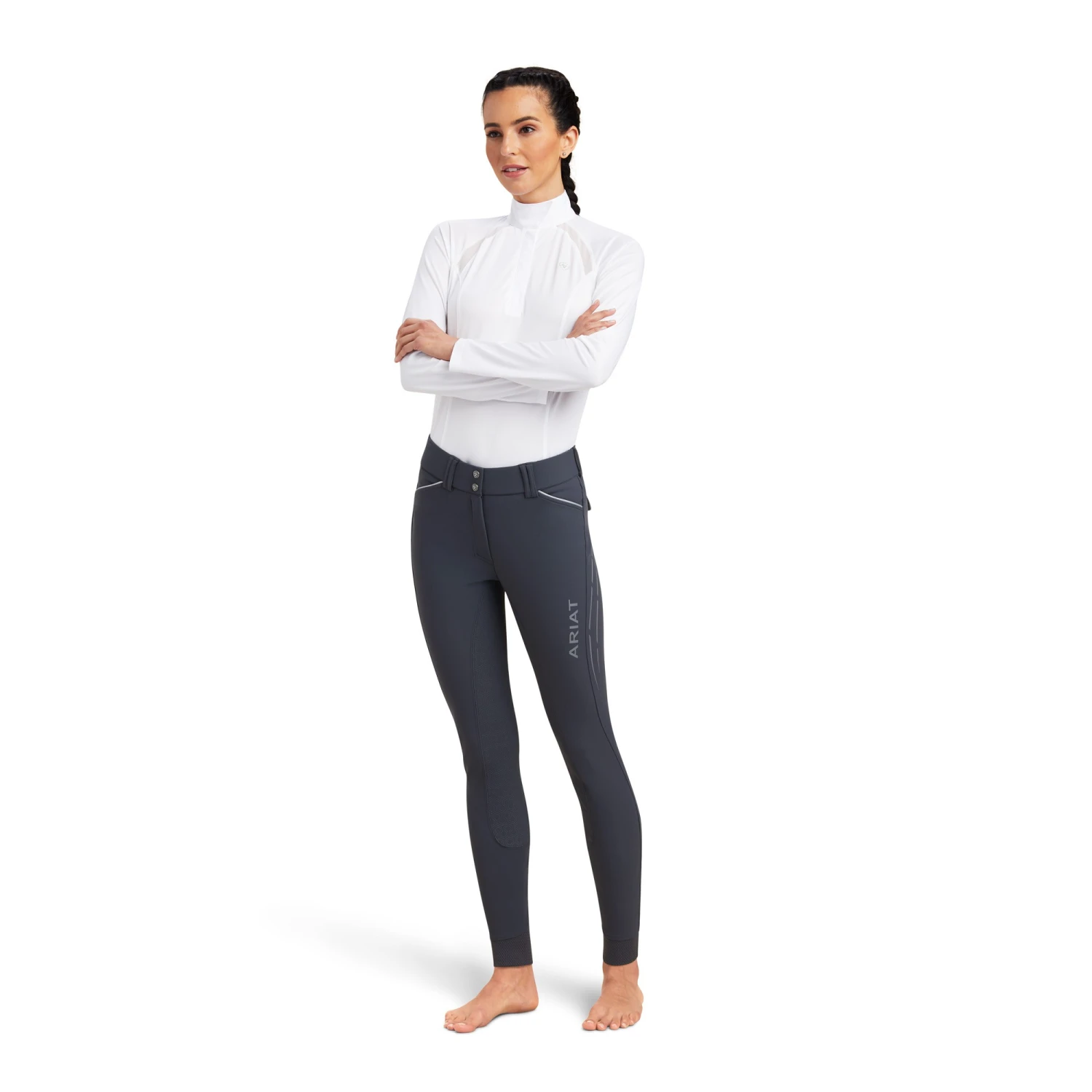 Ariat Womens Tri Factor Lumina Grip Full Seat Breeches (Ebony) - Image 2