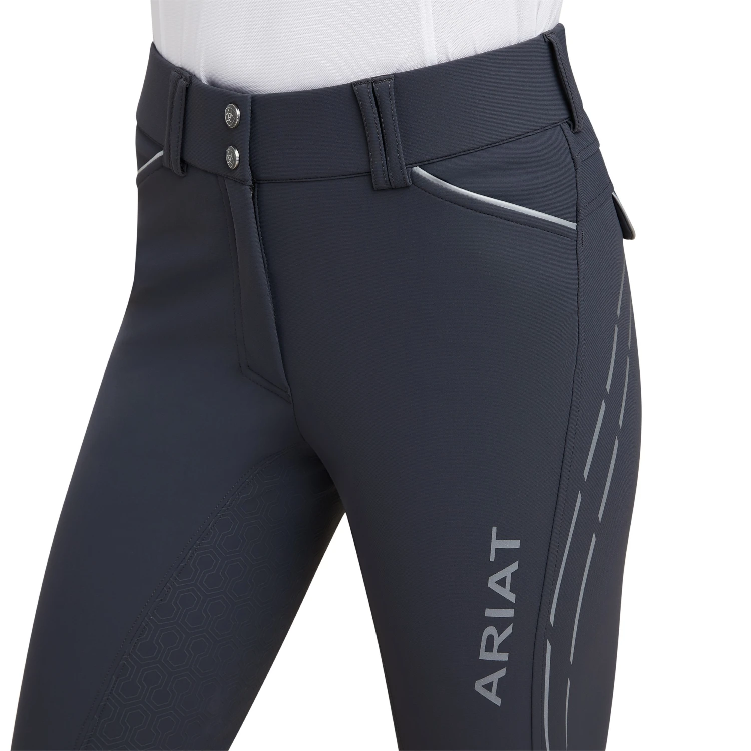 Ariat Womens Tri Factor Lumina Grip Full Seat Breeches (Ebony) - Image 4