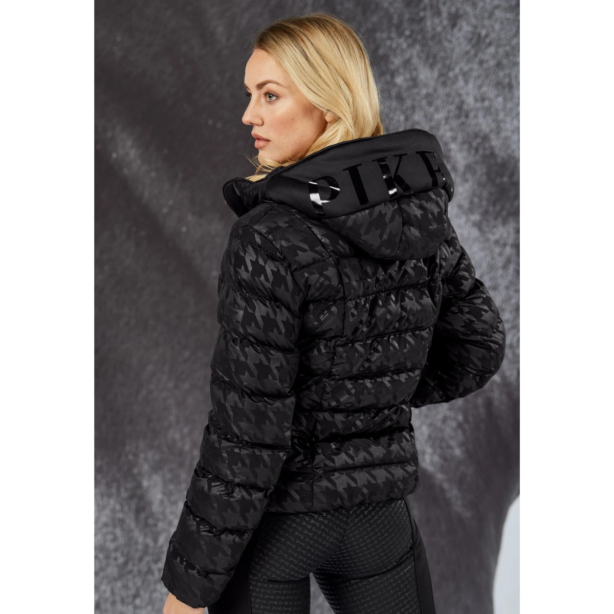 Pikeur Ladies Suri Quilted Jacket (Houndstooth Black) - Image 3