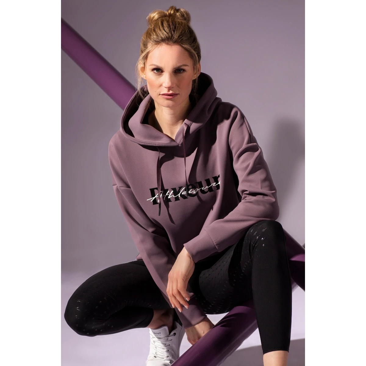 Pikeur Ladies Mie Hoody (Purple Grey) - Image 2