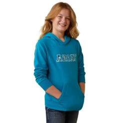 Ariat Youth 3D Logo 2.0 Hoodie (Mosaic Blue)