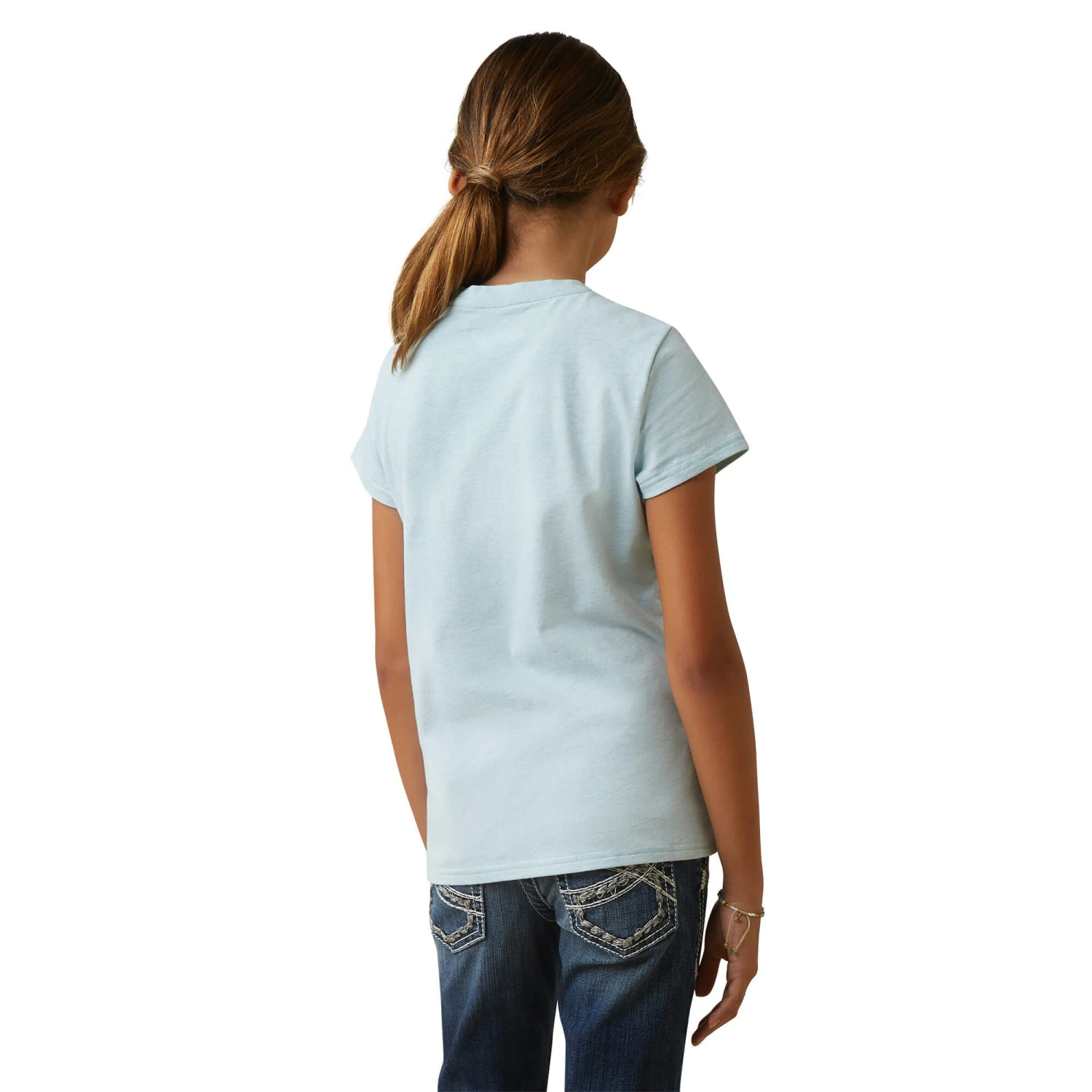 Ariat Youth Time To Show T-Shirt (Heather Mosaic Blue) - Image 2