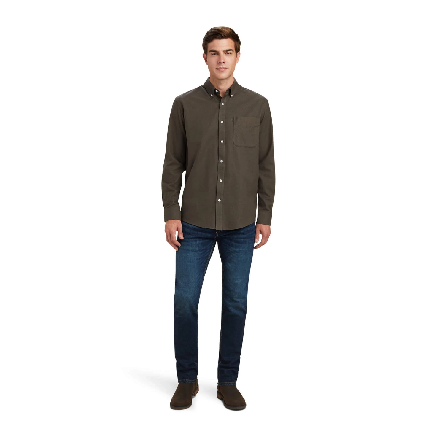 Ariat Mens Clement Shirt (Earth Heather) - Image 4