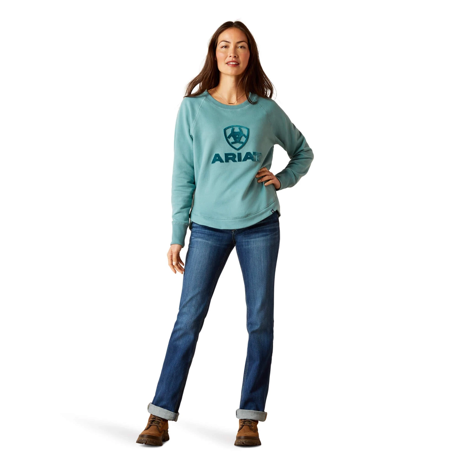 Ariat Womens Benicia Sweatshirt (Arctic) - Image 3