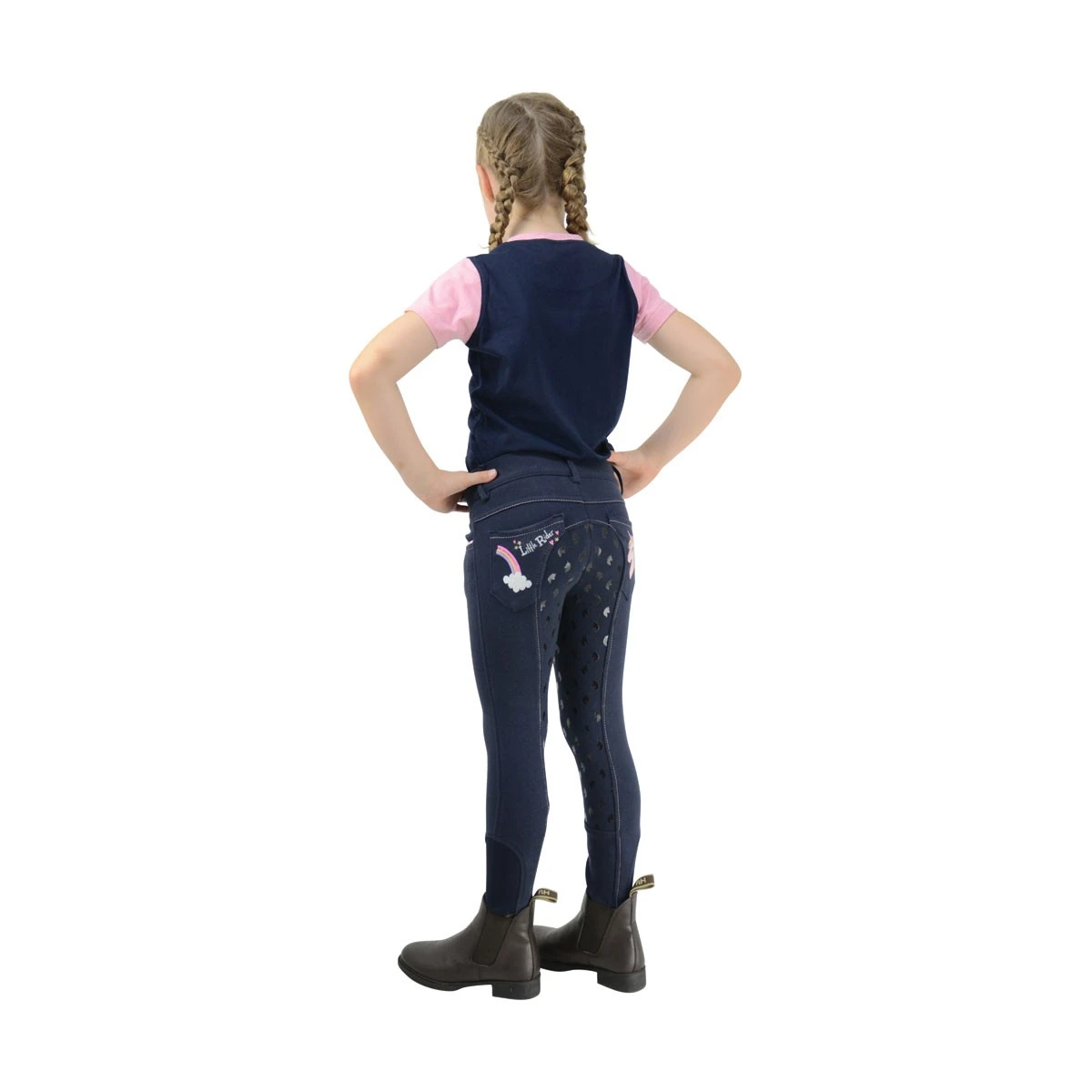 Little Rider Little Unicorn Breeches(Navy/Candy Pink) - Image 2